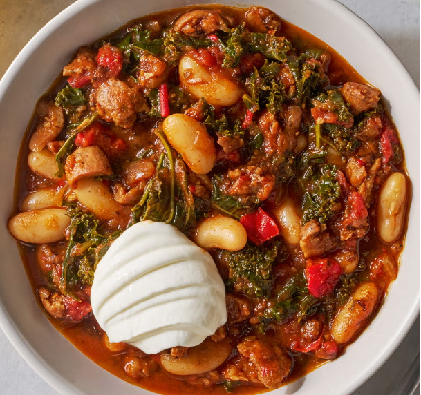 Spicy Turkey Sausage & Kale Chili